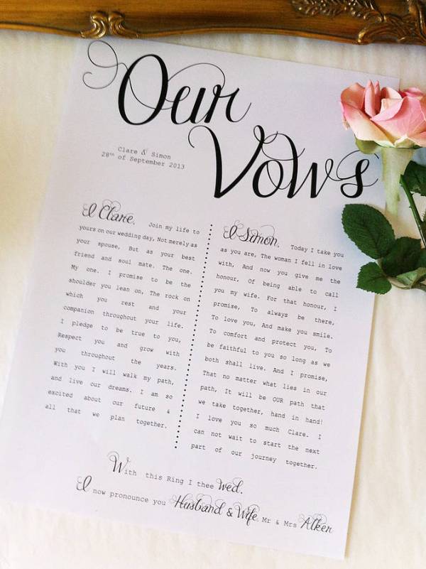 paper to write vows on